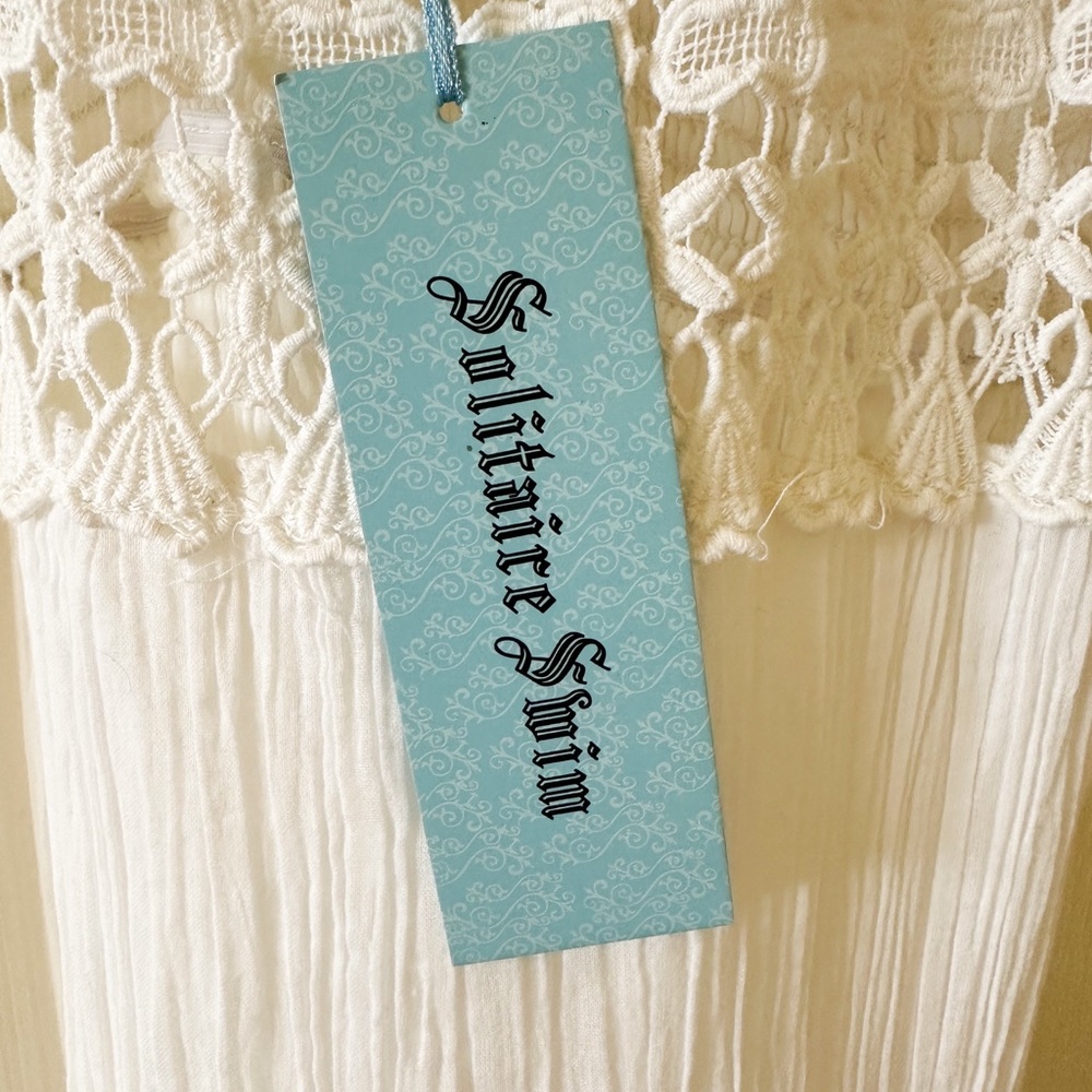 Solitaire Swim white lace maxi beach sun dress NWT medium - Picture 5 of 7
